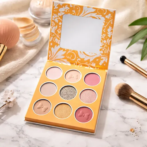Paleta De Sombras 9 Colores Con Espejo Árabe Yara