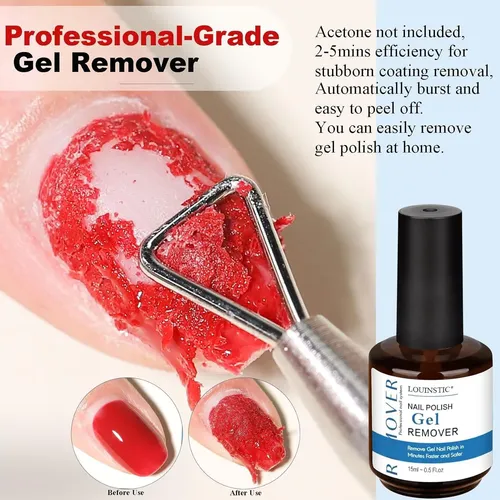 Removedor Esmalte Gel Louinstic 2x30ml Rápido Sin Acetona