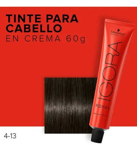 Tinte Para Cabello En Crema Igora Royal Profesional 60g 4-13 Castaño Medio Ceniza Mate