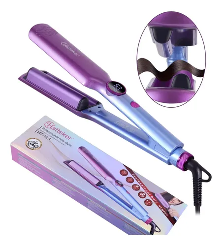 @@///plancha Y Rizador 2 En 1 Para Cabello Con Control Azul