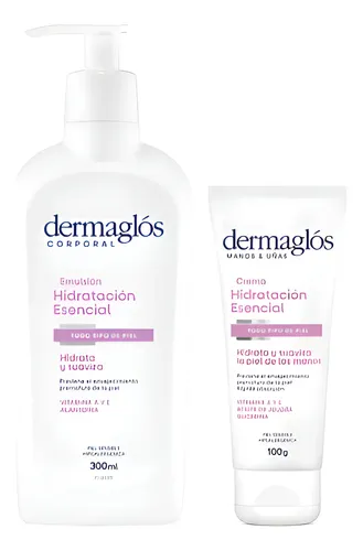 Kit Hidratación Corporal Dermaglós Crema Manos Y Emulsión