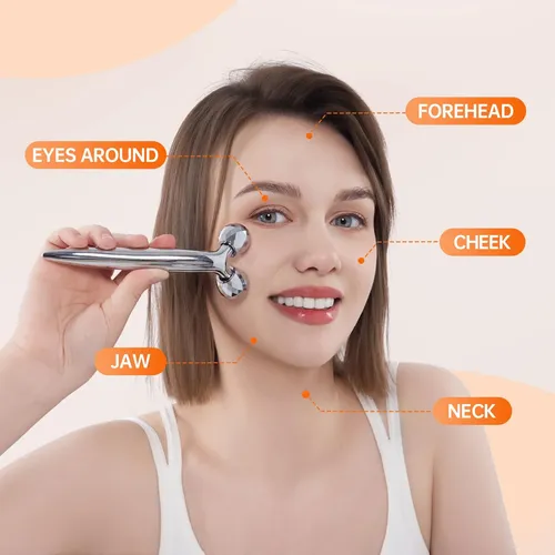 Set Masajeador Facial Infiniterelax Rodillo Y Gua Sha Plata