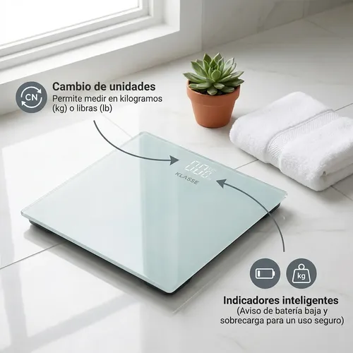 Balanza Digital Personas Led 180kg Vidrio Templado Klasse