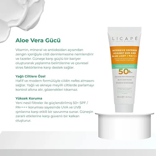 Protector Solar Facial Licape Spf 50+ Aloe Vera 40ml Piel
