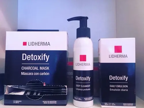 Gel Deep Cleanser Lidherma Detoxify para piel grasa mixta normal seca de 110g