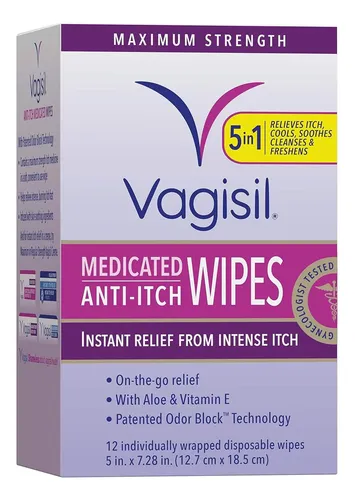 Toallitas Íntimas Medicadas Vagisil Máximo Alivio 12 Uds