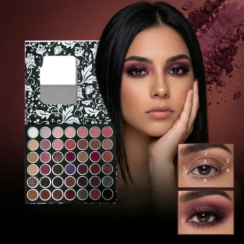 Sombras Para Ojos Paleta 42 Colores Vino Profundo Maquillaje