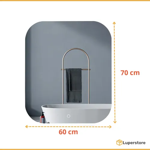Espejo Rectangular Smart Led Touch 60×70 Cm Luz Fria Baño