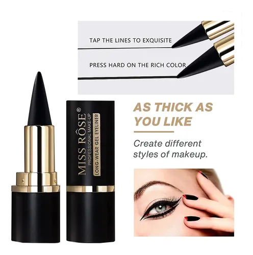 Miss Rose Delineador Gel Negro Mate 3.7g