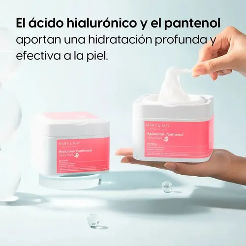 Mascarilla Mary&may Hyaluronic Panthenol Hydra 30 Hojas