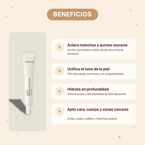 Crema Facial Inward Yulmu Brightening Spot Cream Antimanchas Niacinamida 3% Despigmentante Tono Parejo 50ml Coreano K-beauty Herbal