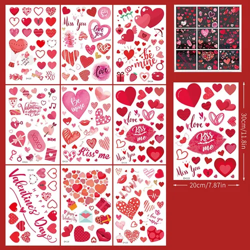 Adhesivos Con Ventana En Forma De Corazón, Reubicable