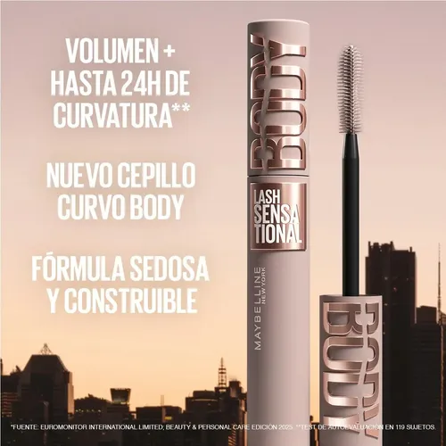 Máscara Maybelline Lash Sensational Body Very Black Lavable