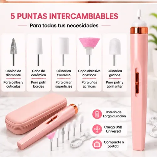 Lijadora De Uñas Eléctrica Mini Kit Manicura