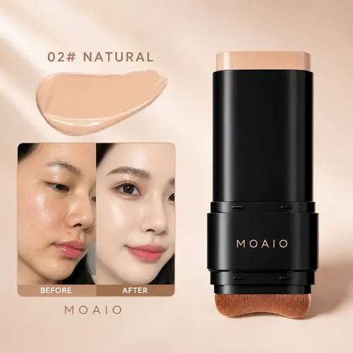 Base Maquillaje Stick Foundation Alta Cobertura Con Brocha