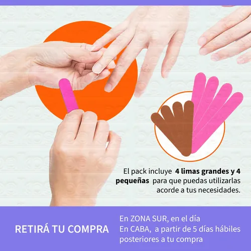 Set X 8 Limas Ultra Fina Para Manicuria Press On
