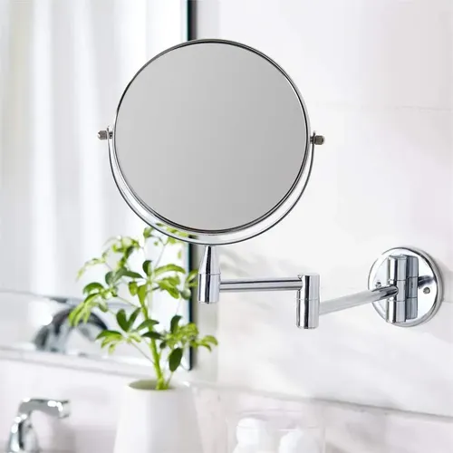 Espejo Baño Pared Redondo Cromo 1x/5x Aumento 13 X10 Platead