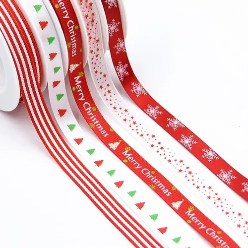 Cinta De Grosgrain Navideña De 5 Piezas Para Pinzas Para El