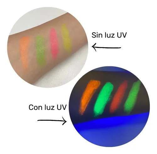 Labial Fluo Simple X 4 Maquillaje Brilla Uv Cotillon Pinta