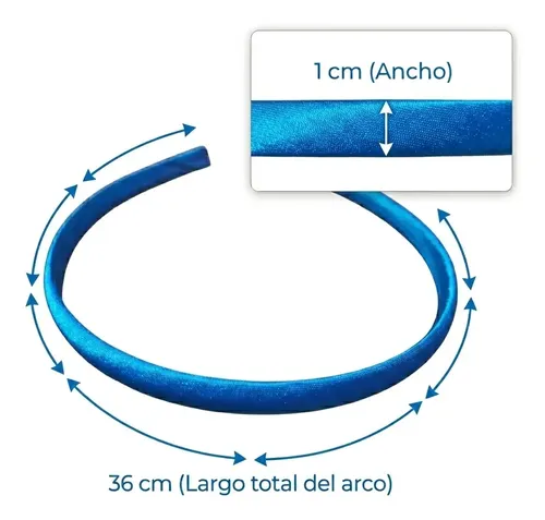 Vinchas Plásticas Forradas En Raso De 1 Cm X 20 Unidades