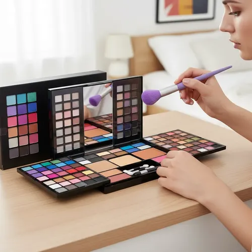 Set Maquillaje Paleta De 88 Tonos Con Brochas Surtidas