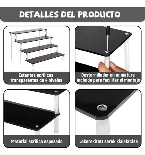 4 Niveles Organizador De Perfumes Exhibidores De Acrilico