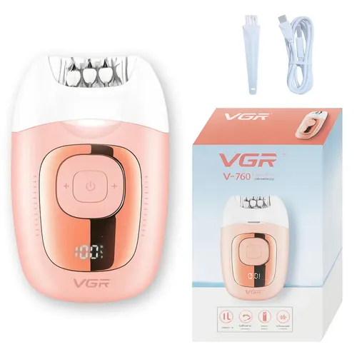 Depiladora Mujer Led Recargable Vgr V-760 18 Pinzas Luz Rosa