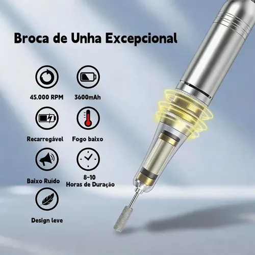 Lijadora De Uñas Eléctrica Portátil Motor De Lijado 45000
