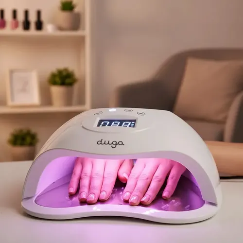 Cabina Para Uñas Semi Inalámbrica recargable 75 W Duga 36 luces LED U3039 Blanco