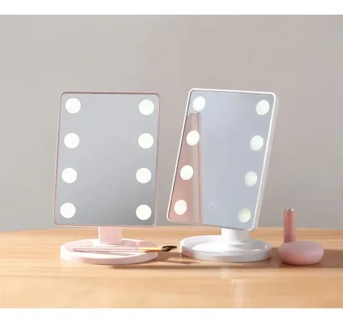 Espejo Con Luz Led Maquillaje Peinados Recargable Usb N2