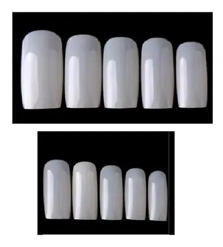 100 Uñas Naturales Postizas Enteras Rectas Y Pegamento