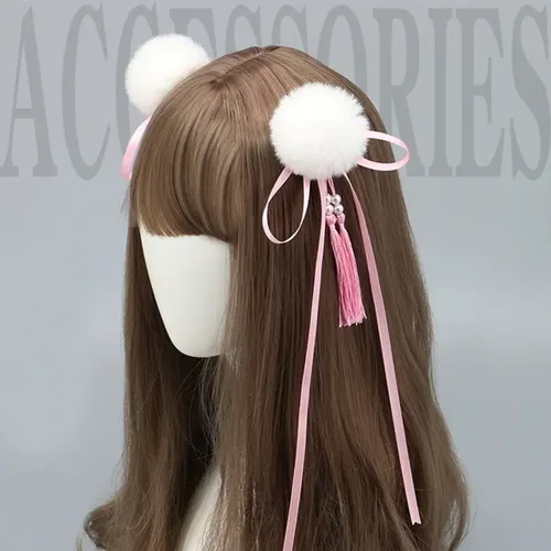 Pinza Para El Pelo Lolita Con Borlas, Pompón, Broche