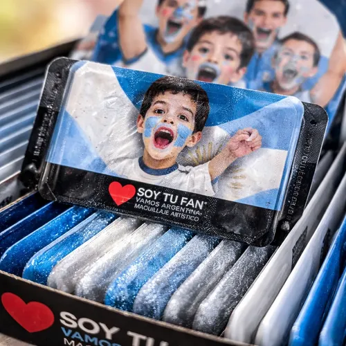 Kit Maquillaje Argentina Mundial Futbol Celeste Y Blanco