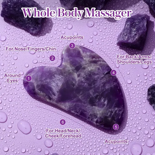 Gua Sha Facial Rosenice Cristal Masaje Relajante Morado