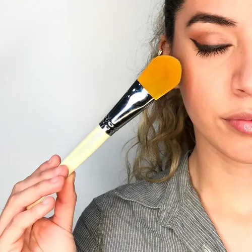 Pincel Jessamy P310 Taklon Para Mascarilla De Maquillaje Color Cremita
