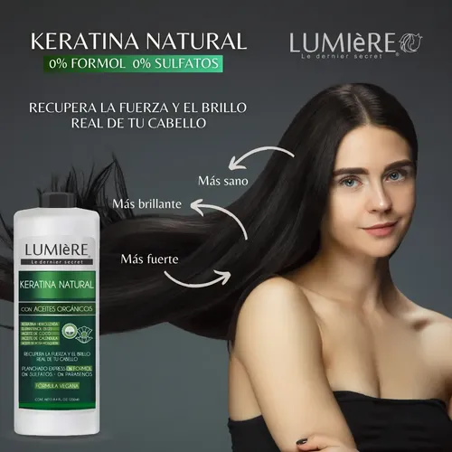 Shock Keratina Profesional Sin Formol Brillo Lumiere 250 Ml