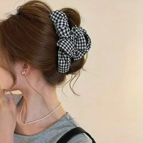 Accesorio De Cabello Vintage A Cuadros Para Mujer A
