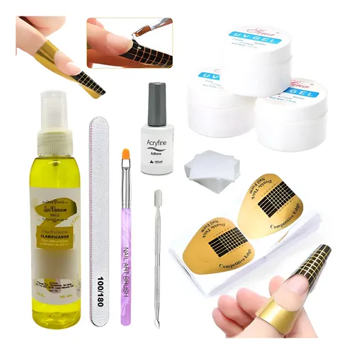 3 Gel Uv Esculpidas Kaping Clarificador Moldes Dorados Geles
