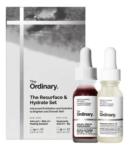 The Ordinary The Resurface & Hydrate Set With Ha+ Aha Momento De Aplicación Día/noche Tipo De Piel Todo Tipo De Piel