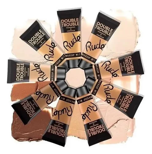 Base Con Corrector Double Trouble Foundation And Concealer Rude Cosmetics Tono Linen