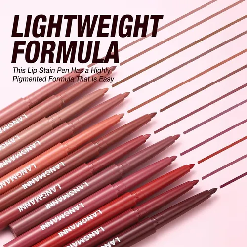 Set De Delineadores De Labios Mate 12 Colores Langmanni