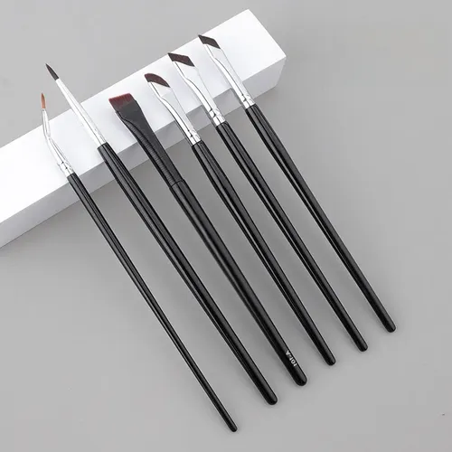 Set De 6 Pinceles De Maquillaje Ojos Sombra Brillo Contorno