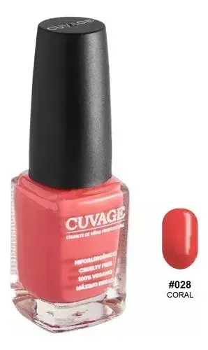 Esmaltes De Uñas Tradicional Sin Tacc Cuvage Colores Color #028 Coral