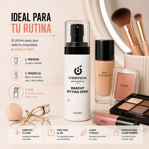 Cherimoya Setting Spray Fijador Maquillaje Profesional