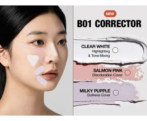 Corrector Tfit Coreano 3 en 1, Alta Cobertura y Larga Duración – Tono B01