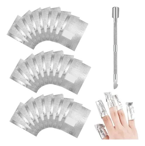 Papel Removedor Esmalte Permanente Aluminio X100 Unidades