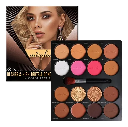 Paleta Contorno Y Rubor Dynaeuty 16 Colores