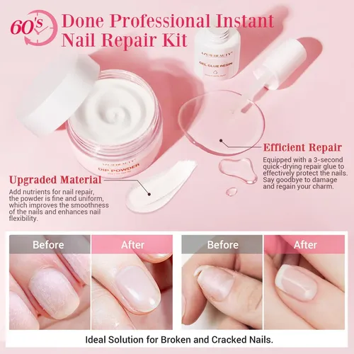 Kit De Reparación De Uñas Transparentes 28 G 10 Ml