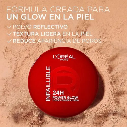 L’Oréal Paris Infallible 24h Power Glow polvo traslúcido con acabado glowy, duración hasta por 24h