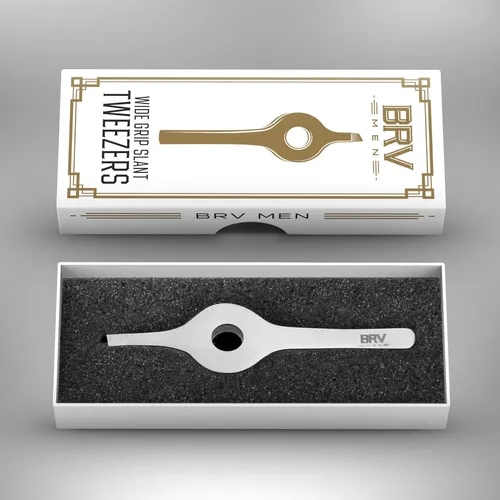 Pinzas Inclinadas Brv Men Para Cejas Y Vello Facial Plateado